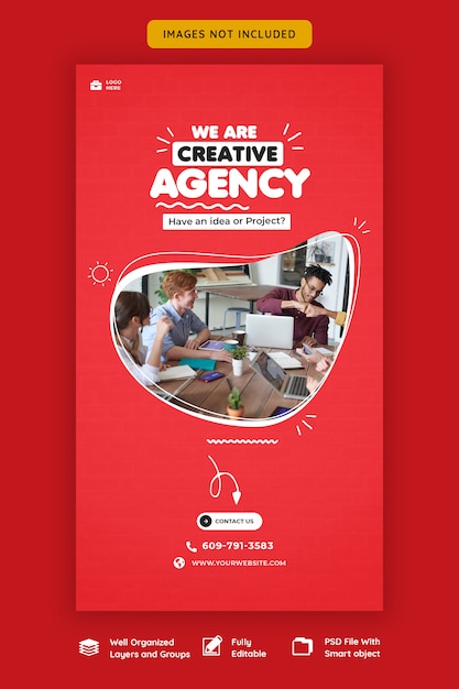 Business promotion and creative instagram story template
