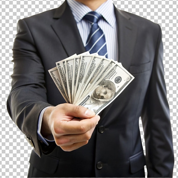 PSD business proposal purchase hands holding money transparent background