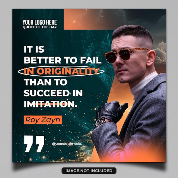 Business quotes motivation banner flyer design