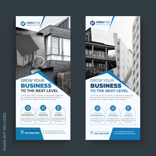 PSD business roll up banner stand design