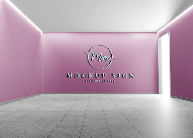 Business sign minimal room mockup