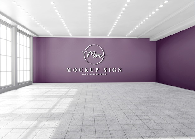 PSD business sign minimal room mockup