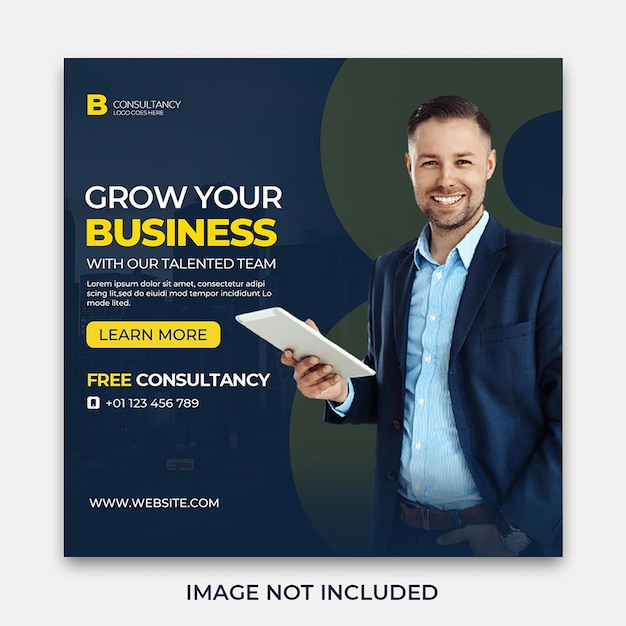 PSD business social media post design template