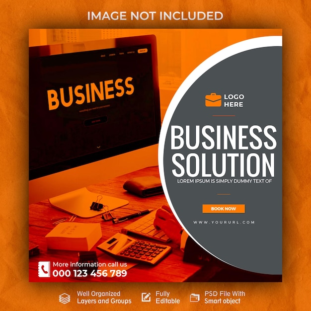 Business solution instagram and facebook post