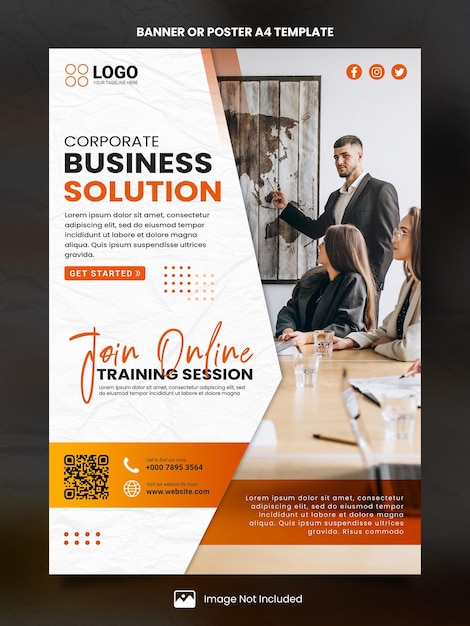 Business Solution Poster A4 or Banner Template