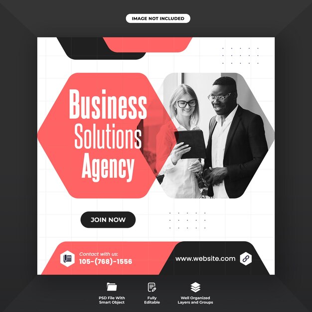 PSD business solutions agency social media web banner template