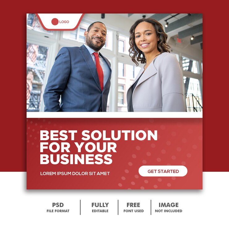 PSD business square banner template