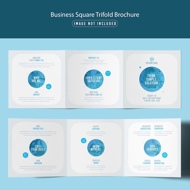 PSD business square trifold 브로셔