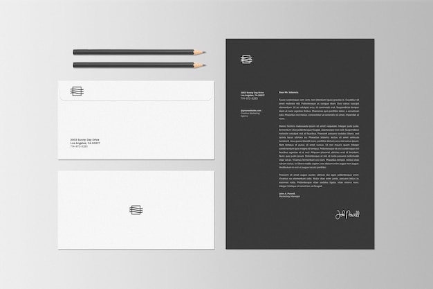 PSD business stationary set scene mockup