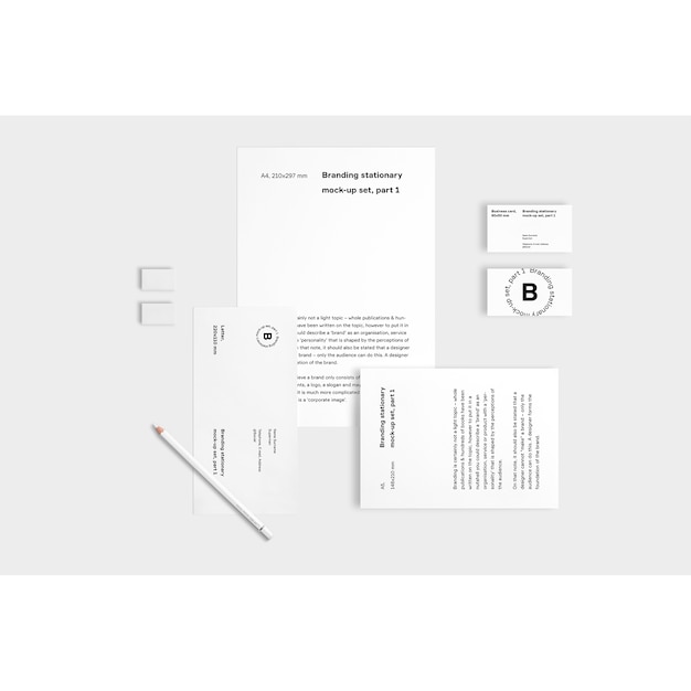 Business stationery mock up on white background