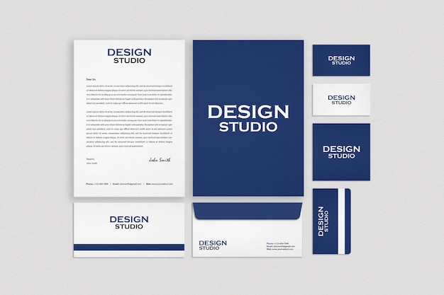 Business stationery set mockup design