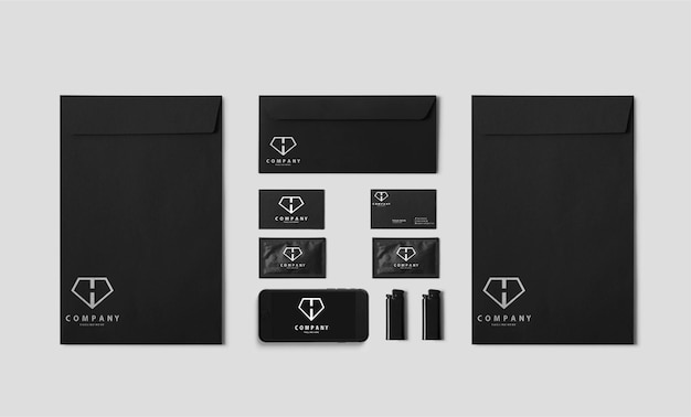 Business stationery set mockup