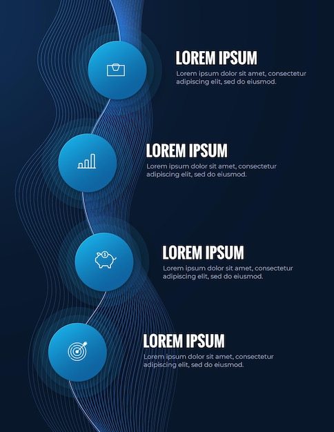 Business Strategy Infographic with abstract background