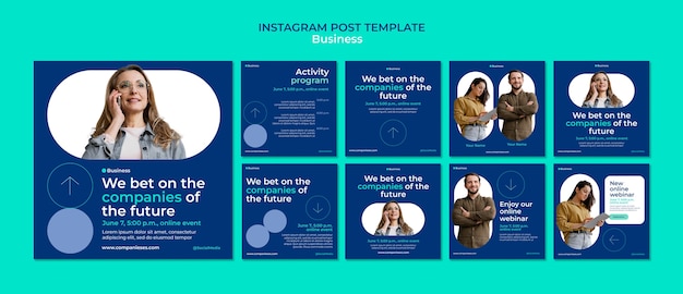 PSD business strategy instagram posts template