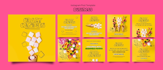 Business strategy instagram posts template