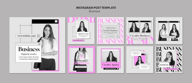PSD business strategy  instagram posts template