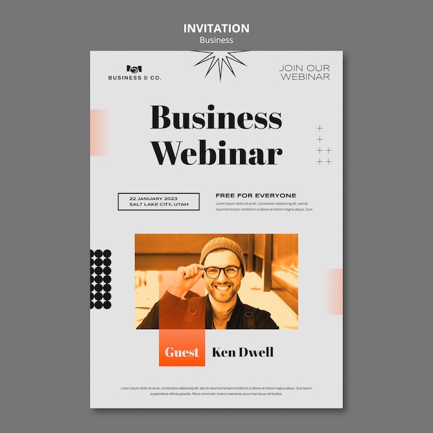 PSD business strategy invitation template