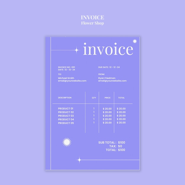 PSD business strategy invoice template