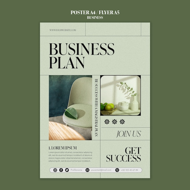 PSD business strategy poster template