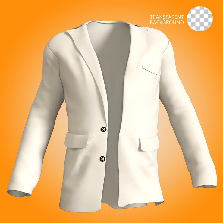 PSD business suit jacket mannelijke mode stof geïsoleerd 3d gerenderde illustratie