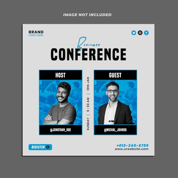 business talk show social media post design psd template