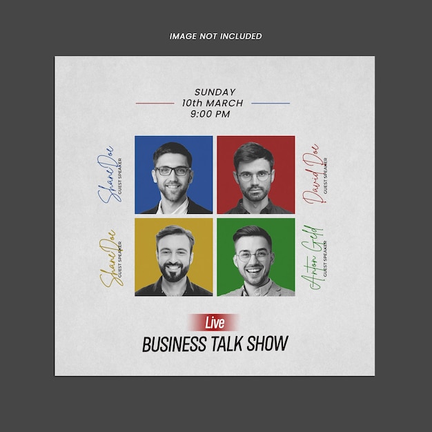 Business talk show social media post template