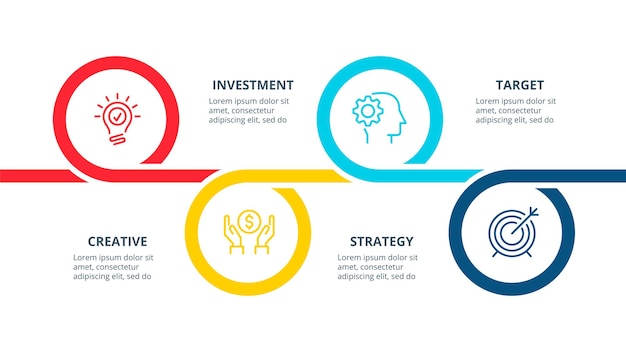 PSD modello aziendale per la presentazione. concept creativo per infografica.