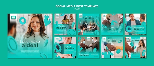 PSD business to business instagram postsjabloon