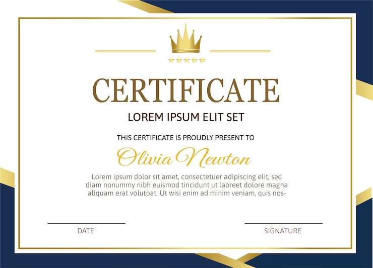 PSD ビジネストレーニング達成証明書テンプレート psd