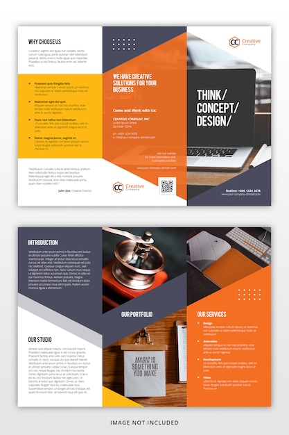 PSD business tri-fold brochure template