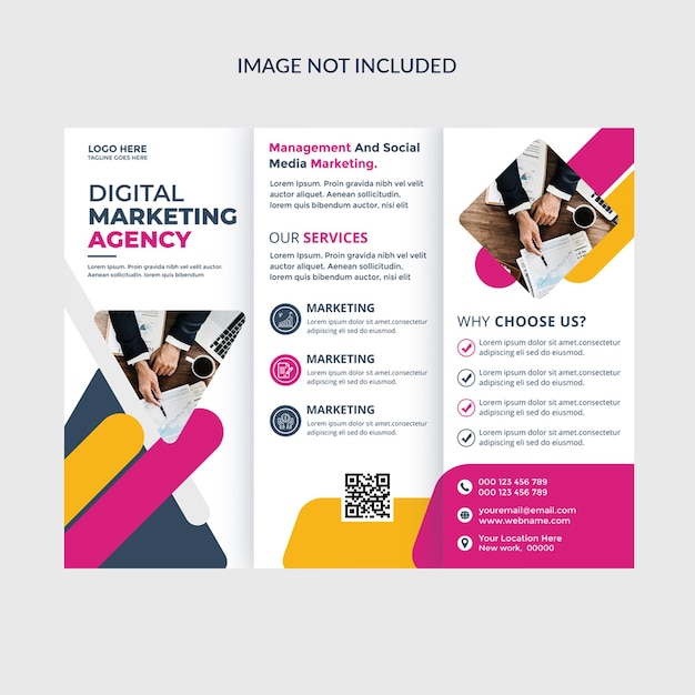 Business trifold brochure cover template