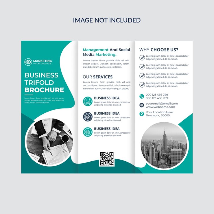 PSD business trifold brochure cover template
