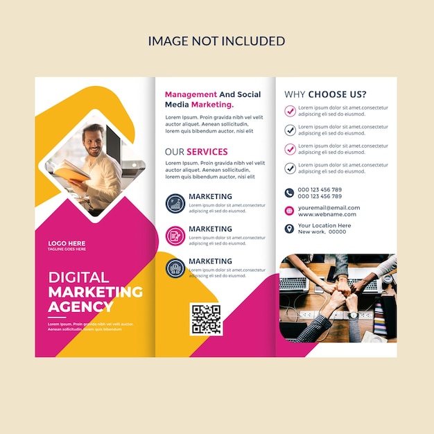 Business trifold brochure cover template