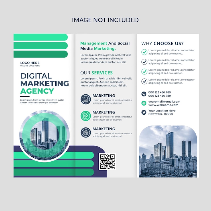 PSD business trifold brochure cover template