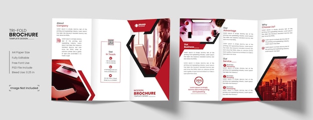 PSD modello di business brochure a tre ante