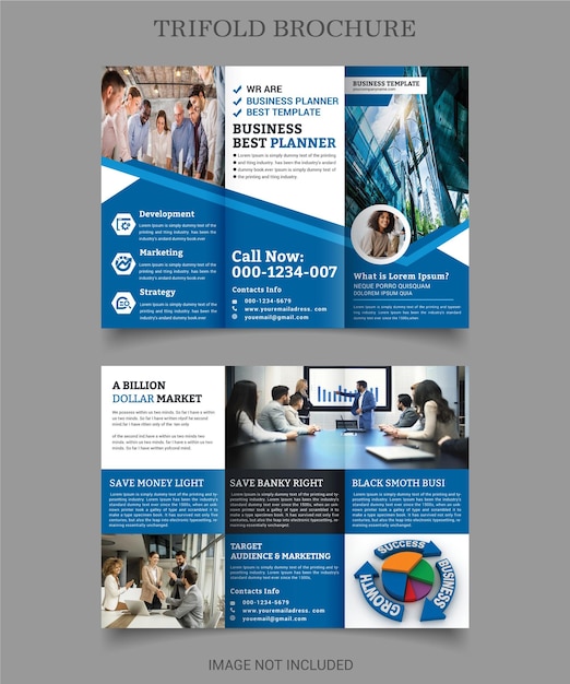 PSD business trifold brochure template