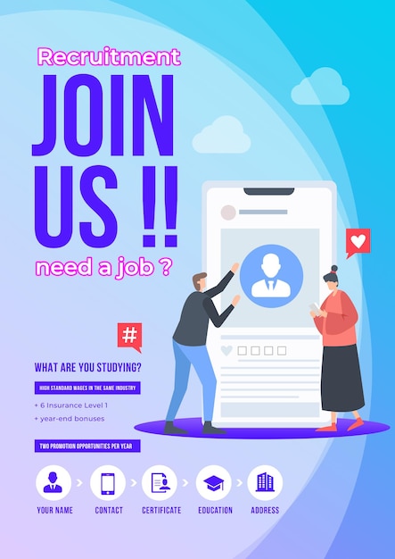 Business vector recruitment poster
