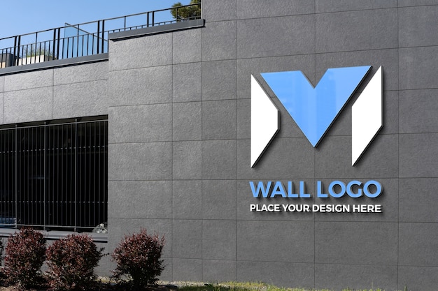 PSD business wall logo mock-up design