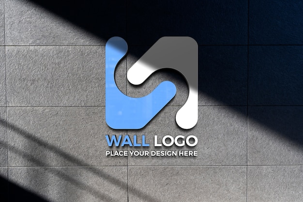 PSD business wall logo mock-up design