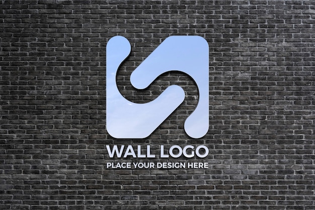 PSD business wall logo mock-up design