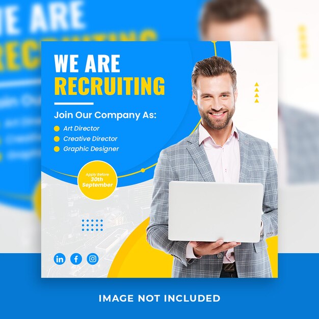 business we are hiring employee job social media banner post template