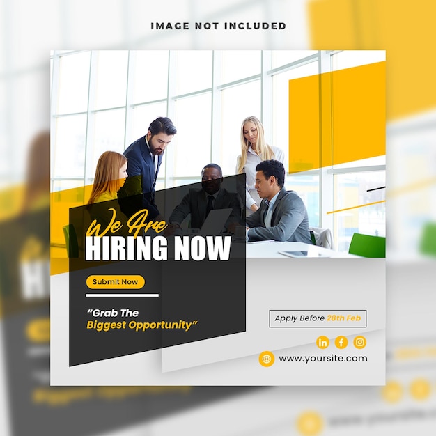 business we are hiring employee job social media banner post template