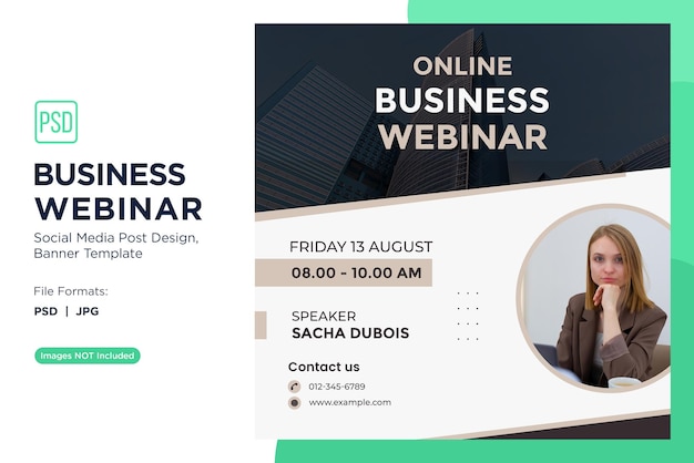 Webinar aziendale mindset imprenditoriale workshop banner design template