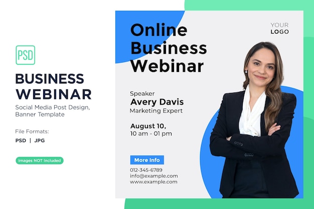 Business Webinar Entrepreneurial Mindset Workshops Banner Design Template