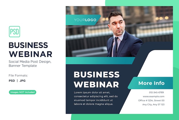 Webinar aziendale mindset imprenditoriale workshop banner design template