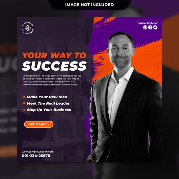 PSD business webinar instagram post or social media post banner template