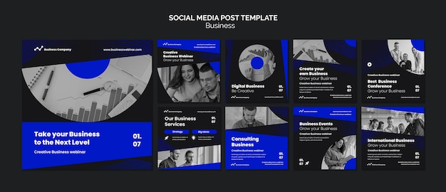 PSD post di instagram per webinar aziendali