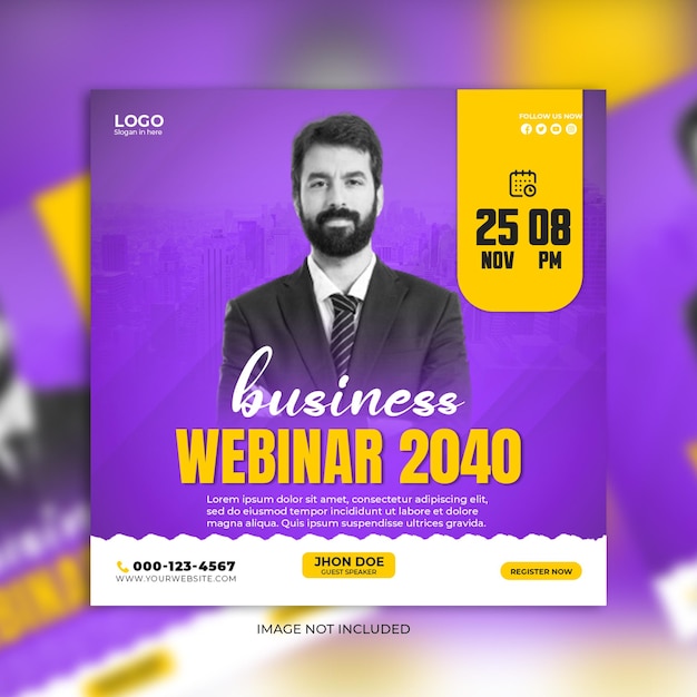 Business webinar post design online conference post design