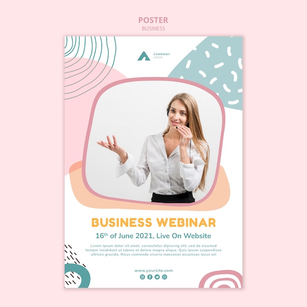 Business webinar poster template