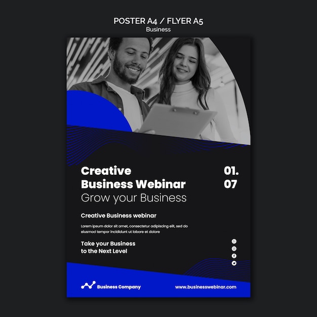 Business webinar print template